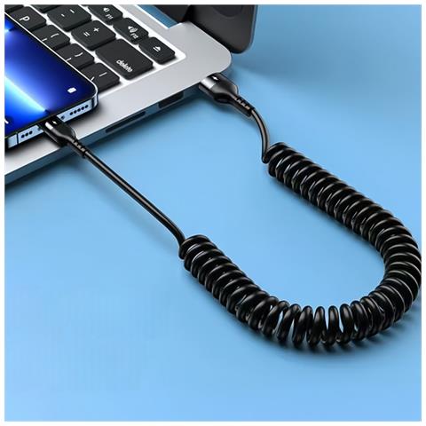 Cavo A Spirale Usb Type-c A Type-c Da 1.5m - Ricarica Rapida 5a, Compatibile Con Huawei, Apple, Android - Foto 5