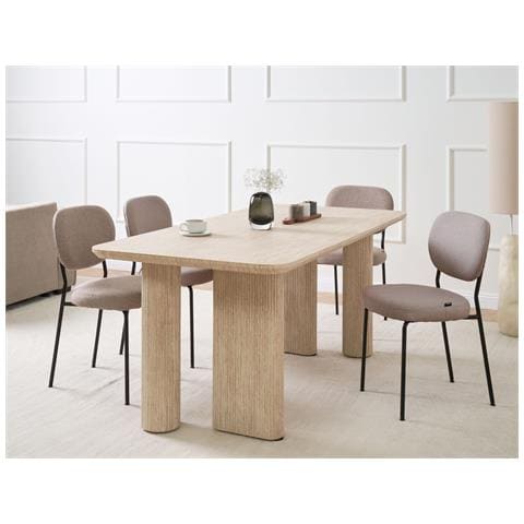 Tavolo Da Pranzo Barroy Effetto Travertino 180 Cm 90 Cm - Foto 1