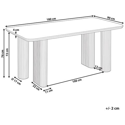 Tavolo Da Pranzo Barroy Effetto Travertino 180 Cm 90 Cm - Foto 7