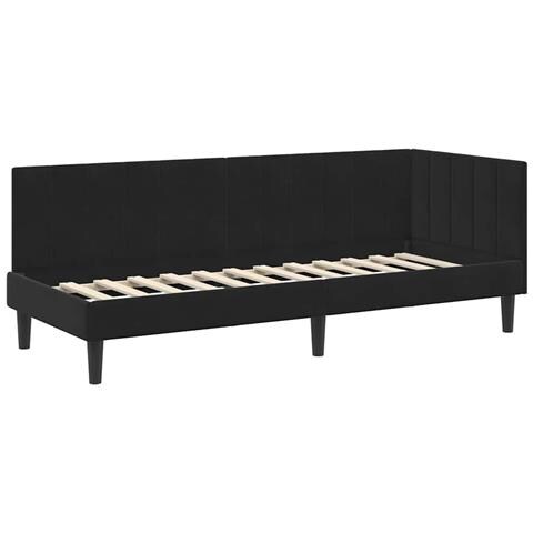 Cornice del letto ad angolo Nero 80 x 200 cm Velluto - Foto 1