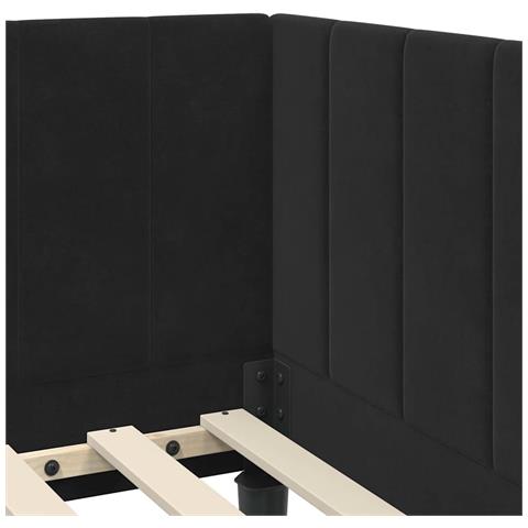 Cornice del letto ad angolo Nero 80 x 200 cm Velluto - Foto 9