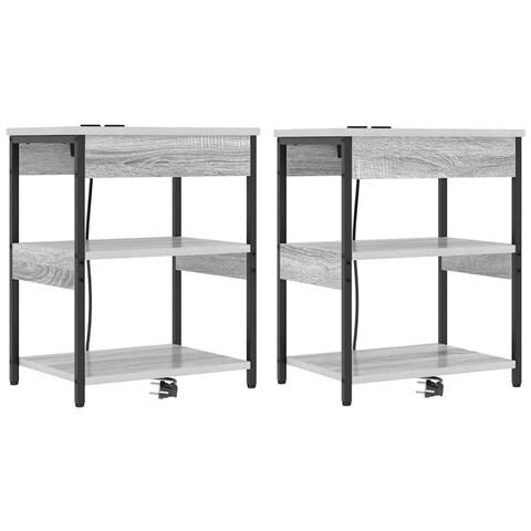 Mobiletti da Notte 2 pcs Grigio sonoma 41 x 31 x 51 cm - Foto 1