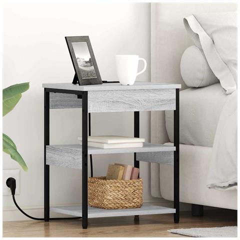 Mobiletti da Notte 2 pcs Grigio sonoma 41 x 31 x 51 cm - Foto 2
