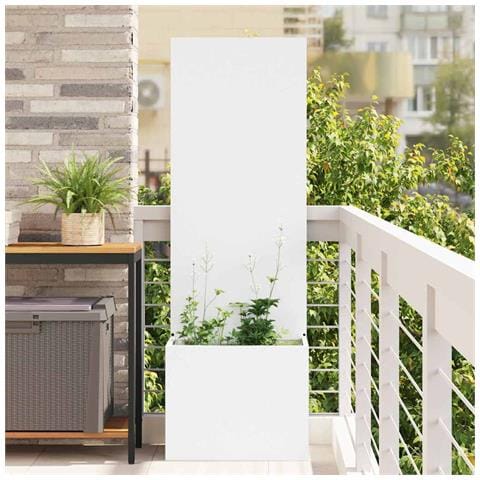 Vaso da Giardino con Pannello Decorativo Bianco 50 x 140 cm - Foto 2