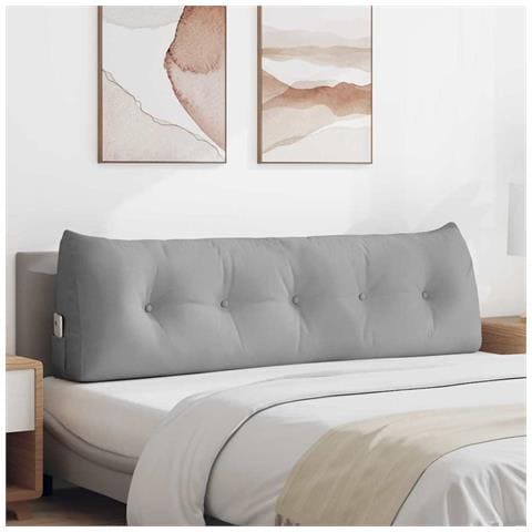 Cuscino per Schiena Grigio Nuvola 160 x 24 x 50 cm Tessuto - Foto 2