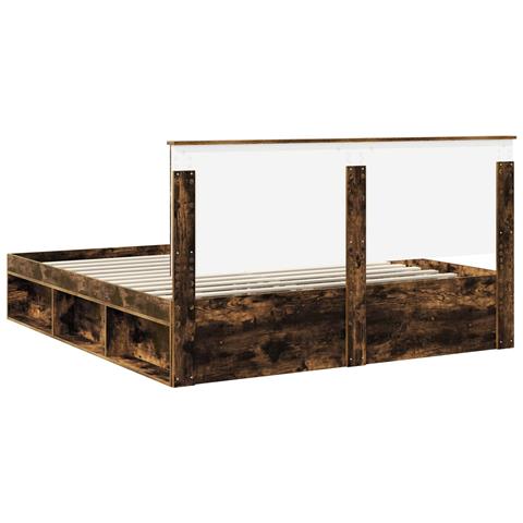 Struttura del letto Rovere fumé 180 x 200 cm Pino massello - Foto 9