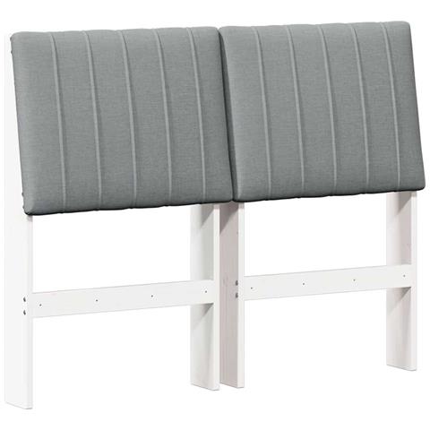 Testiera imbottita Grigio chiaro 120 cm Pino massello - Foto 1