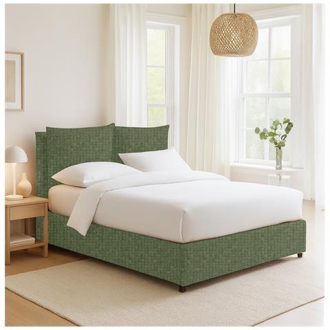 Diamante - Letto Piazza E Mezza Sfoderabile, Verde - Foto 2