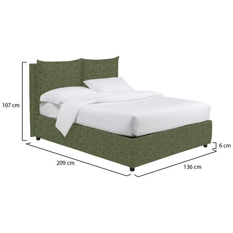 Diamante - Letto Piazza E Mezza Sfoderabile, Verde - Foto 4