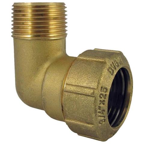 Raccordo Ottone Pe  Curva 90°  25x3/4   Acqua Potabile E Gas - Foto 1