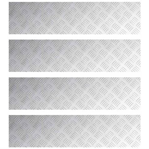 Dischi Quadrati 4 pcs Argento 100 x 25 cm Alluminio - Foto 1