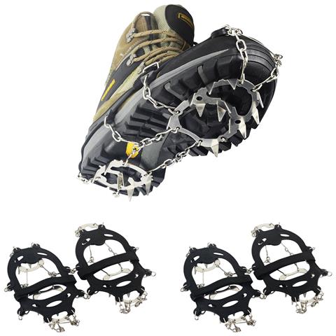 2 Paia Di Tacchetti Antiscivolo Per Scarpe Con 18 Dentini /tacchetti In Acciaio (l) - Foto 1