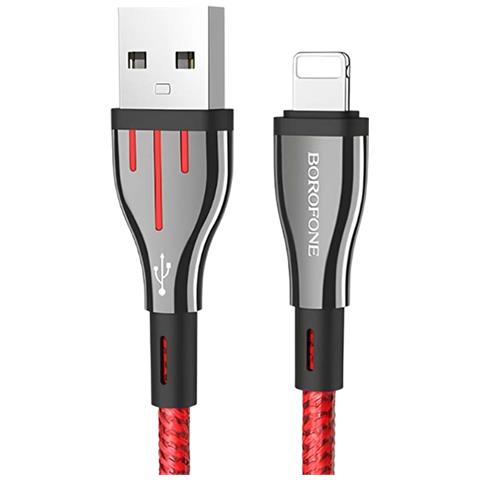 Cavo Usb-a A Lightning 1,2 M In Nylon Intrecciato Resistente, Nero / Rosso - Foto 2