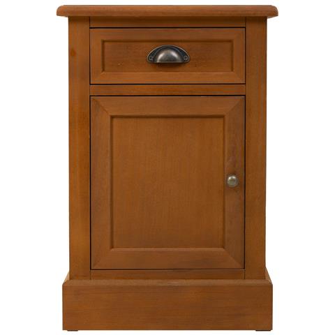 Comodino In Legno Con 1 Cassetto E 1 Porta Marrone 41,5x35x63 - Foto 2