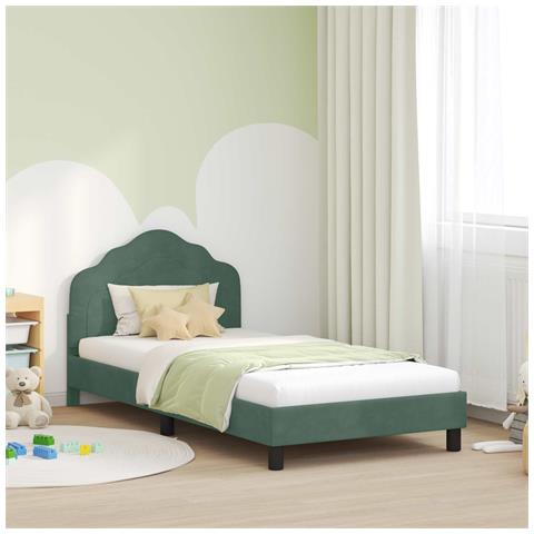 Struttura letto bambini con testata Verde Mare 80 x 200 cm - Foto 2