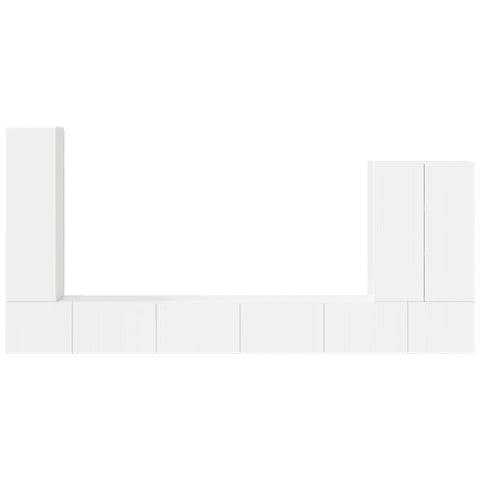 Set di Mobiletto da TV a Parete 6 pcs Bianco Lucido - Foto 9