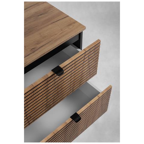 | Mobili da bagno | Marrone opaco, nero | L /A /D circa 60/57/46 cm | Mobiletto, mobile da bagno, mobile da bagno, piano nero, LOFT - Foto 10