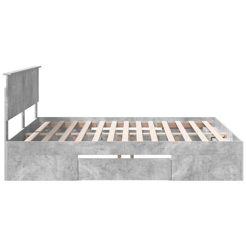 Struttura del letto con testiera Grigio cemento 200 x 200 cm - Foto 9