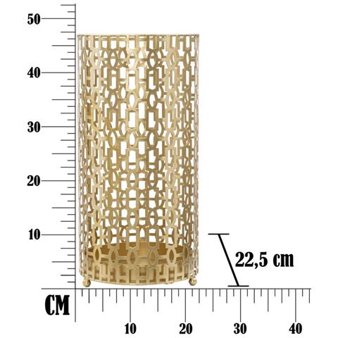 Portaombrelli Oblin In Ferro E Specchio Gold - Ø 22,5 X H 47,5 Cm - Foto 6