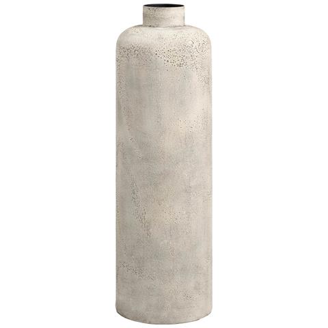 Vaso Decorativo In Metallo Beige Anticato Vikasa Home Ø24x78,5 Cm - Foto 1