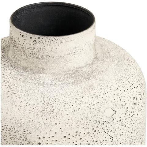 Vaso Decorativo In Metallo Beige Anticato Vikasa Home Ø24x78,5 Cm - Foto 2