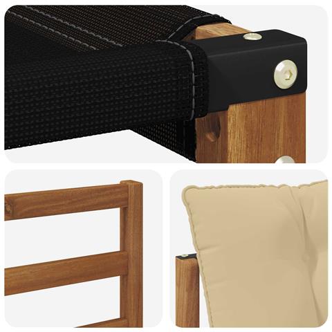 Set di divani da esterno con cuscino 6 pcs Naturale e Beige - Foto 9