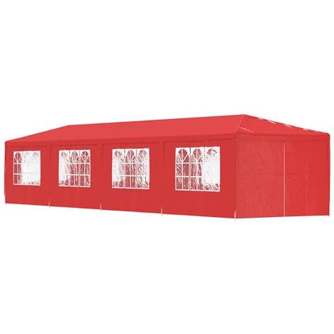 Tenda Party 1200 x 300 x 255 cm Rosso PE e Acciaio - Foto 1