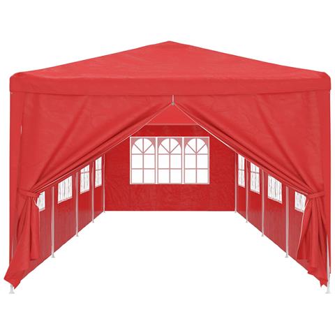 Tenda Party 1200 x 300 x 255 cm Rosso PE e Acciaio - Foto 2