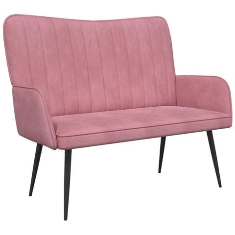 Sofa a Due Posti Rosa 115 x 61 x 87 cm Velluto - Foto 1