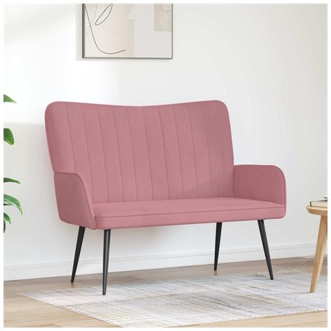 Sofa a Due Posti Rosa 115 x 61 x 87 cm Velluto - Foto 2