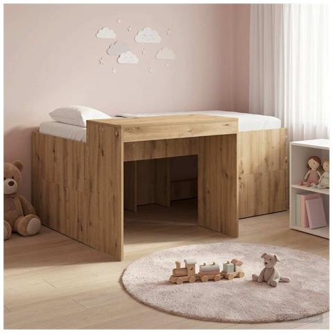 Letto alto per bambini con scrivania Rovere Artigianale - Foto 2