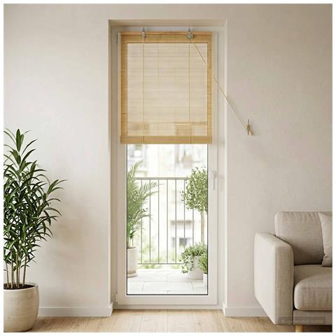 Tenda a rullo Naturale 50 x 220 cm Bambù - Foto 2