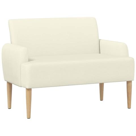 Loveseat con bottoni imbottiti Crema 116 x 67 x 81 cm - Foto 1