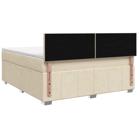 Letto box spring con materasso Crema 140 x 200 cm Tessuto - Foto 9