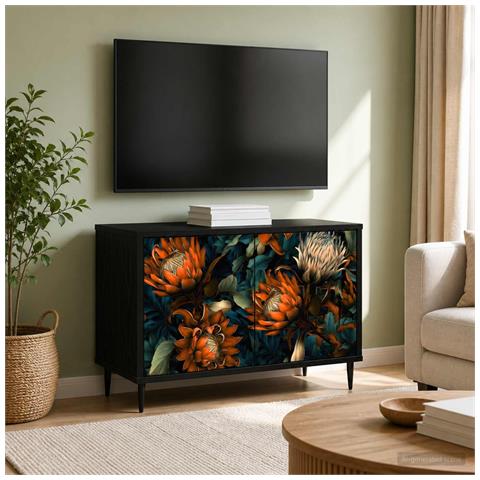 Mobile TV LOCHEM 69 x 33 x 50,5 cm Rovere Nero - Foto 2