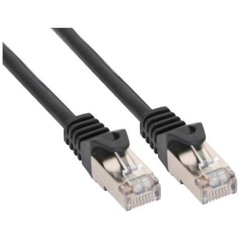 cavo patch per rete dati lan cat. 5e, 2x rj45, schermatura futp, colore nero, 0,5m - Foto 1
