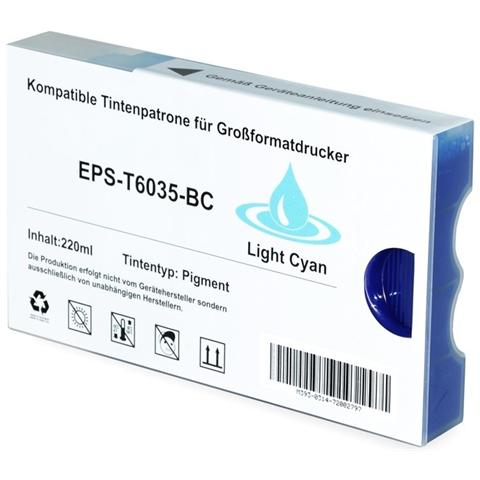 Cartuccia Epson T6035 Light Ciano Compatibile Per Epson Pro7800,7880,9800,9880 C13t603500 Capacita 220ml Pigmentato -con Chip- - Foto 1