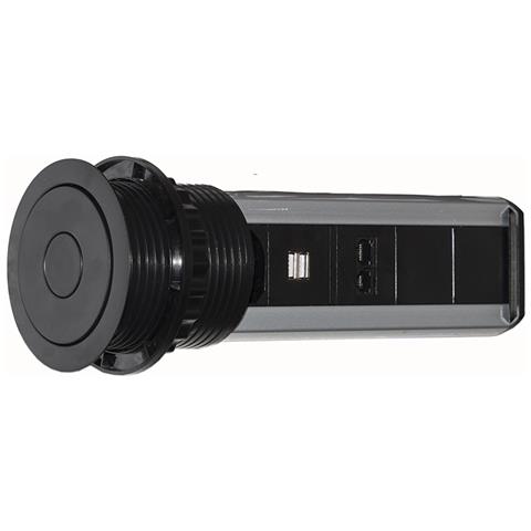 Multipresa da Tavolo a Scomparsa con 2 Prese Universali e 2 Prese USB - Foto 3