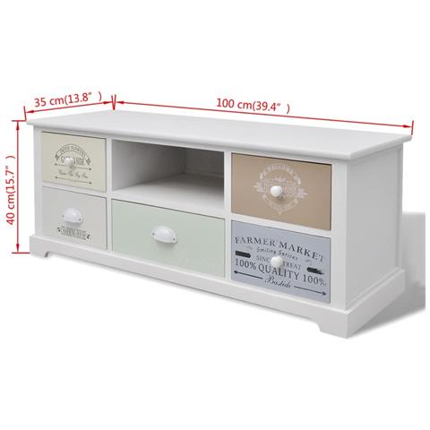 Mobile Porta TV in Stile Francese in Legno - Foto 5