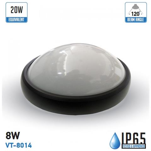 Plafoniera Led Tonda 8w Ip66 Esterno Luce Calda 3000k Vt-8014 1261 - Foto 1