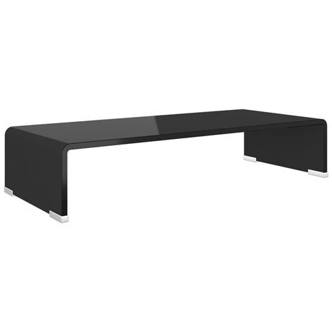 Mobile /Rialzo Porta TV in Vetro Nero 60x25x11 cm - Foto 1