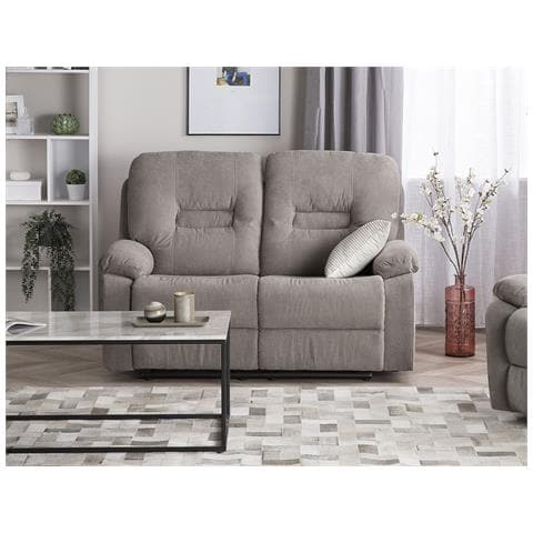 Divano A 2 Posti Reclinabile In Tessuto Beige Talpa Bergen - Foto 18