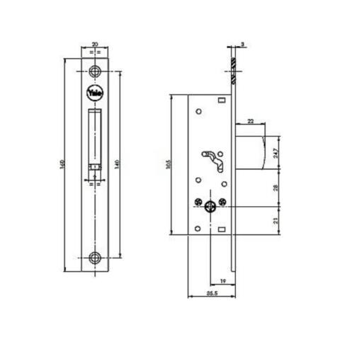 Yf5820 Serratura Infilare A Spillo Catenaccio Basculante - Foto 2