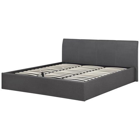 Letto In Tessuto Grigio Con Contenitore 180x200cm Orbey - Foto 26
