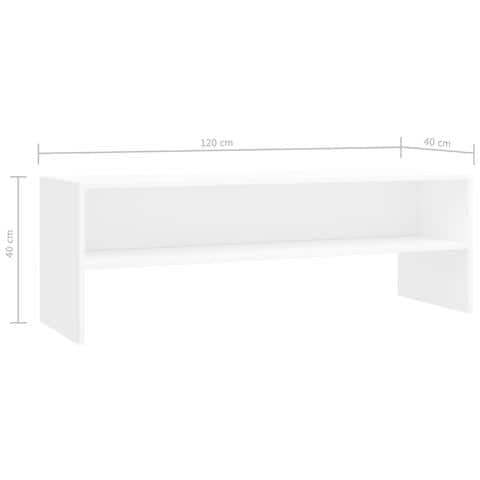 Mobile Porta TV Bianco 120x40x40 cm in Legno Multistrato - Foto 2