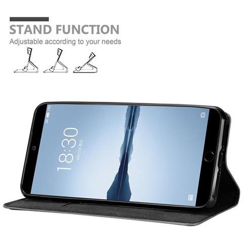 Custodia Compatibile Con Meizu 15 In Bruno Caffè - Coperchio Protettiva Con Chiusura Magnetica, Funzione Stand E Tasca Per Le Carte - Foto 2
