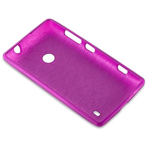 Custodia Compatibile Con Nokia Lumia 525 In Rosa - Coperchio Protettivo In Silicone Tpu Flessibile Con Design Spazzolato - Foto 2