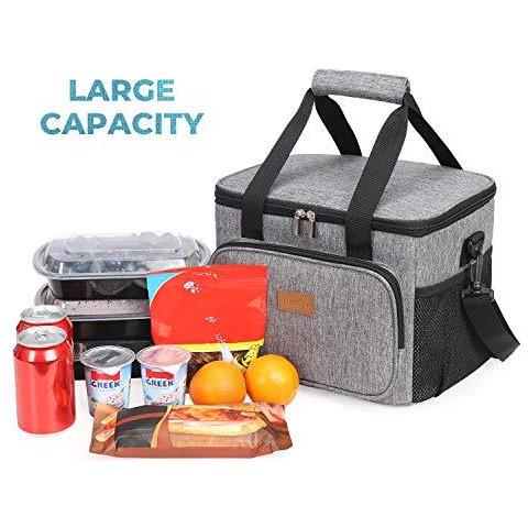 15l 24 Lattine Isolati Picnic Pranzo Al Sacco Grande Borsa Morbida Dispositivo Di Raffreddamento Per Outdoor Camping Bbq Viaggi Grigio - Foto 2