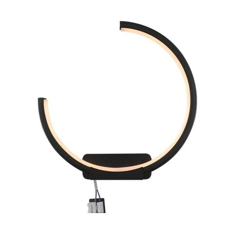 Lampada Da Parete Led Ring N. 1 Moon In 3k Nero L Ewy - Foto 1