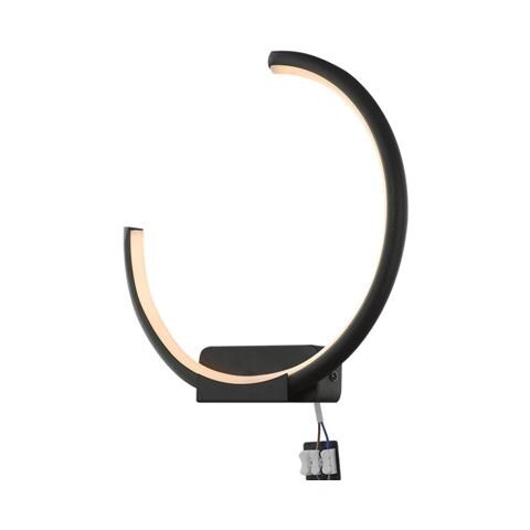 Lampada Da Parete Led Ring N. 1 Moon In 3k Nero L Ewy - Foto 2